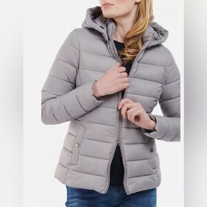 BARBOUR Shaw Quilted Puffer Zip Hoodie Jacket